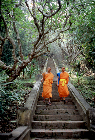 Monks at Wat Phousi, Luang Prabang, Laos